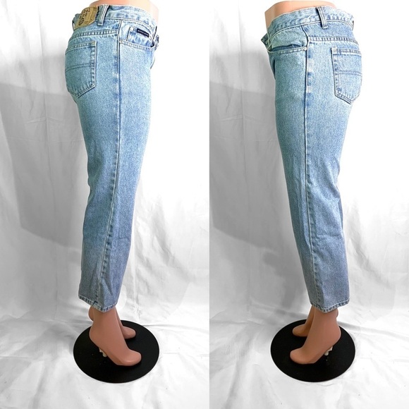 VINTAGE GLOBAL MIND BLUE WASHED JEANS 100% COTTON DENIM STRAIGHT CUT  WOMEN 28 - Picture 6 of 17